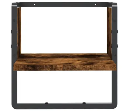 Sienas Plaukts Ar Stieni, Ozolkoka Krāsā, 30X25X30 Cm Vidaxl