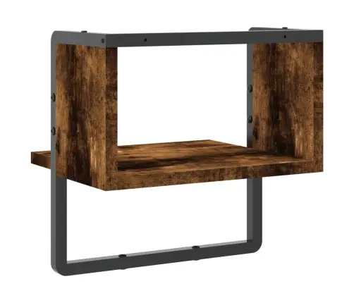 Sienas Plaukts Ar Stieni, Ozolkoka Krāsā, 30X25X30 Cm Vidaxl