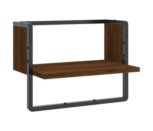 Sienas Plaukts Ar Stieni, Ozolkoka Krāsā, 40X25X30 Cm Vidaxl