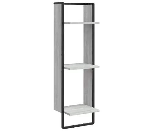 3-Līmeņu Sienas Plaukts, Pelēks, 30X25X100 Cm, Koks Vidaxl