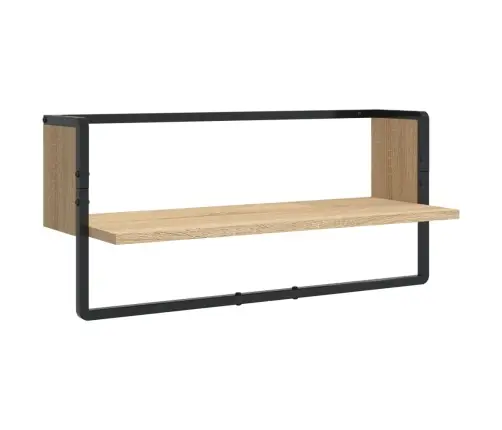 4-Daļīgs Sienas Plauktu Komplekts Ar Stieņiem, Koka Krāsa Vidaxl