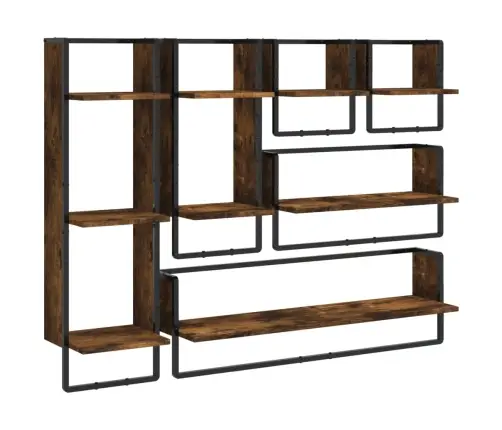 Sieninių Lentynų Komplektas, 6Vnt., Dūminės, Apdirbta Mediena