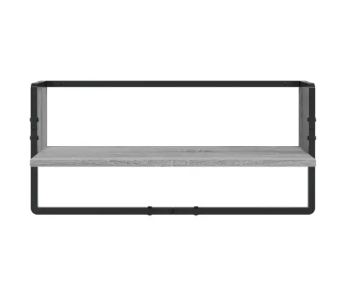 6 -Daļīgs Sienas Plauktu Komplekts Ar Stieņiem, Pelēks, Koks Vidaxl