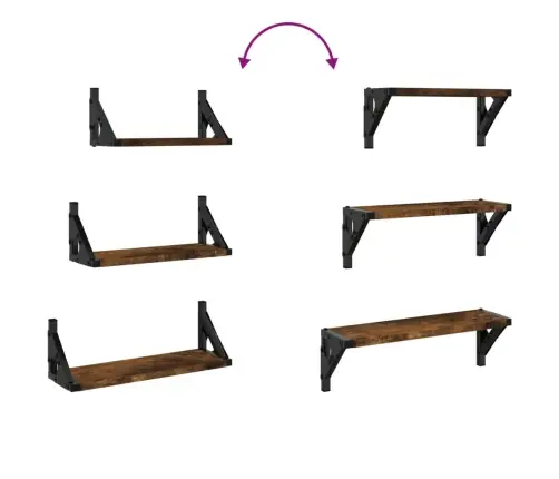 3-Daļīgs Sienas Plauktu Komplekts, Ozolkoka Krāsa, Koks Vidaxl