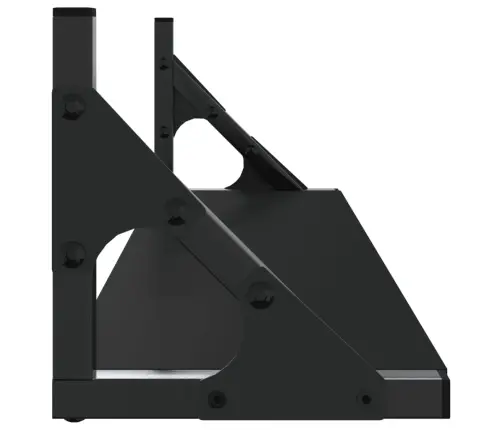 Sieninės Lentynos, 2Vnt., Juodos Spalvos, 60X15X15,5Cm