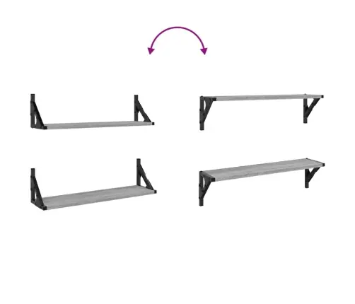 Seinariiulid 2 Tk, Hall Sonoma Tamm, 60X15X15,5 cm Tehispuit