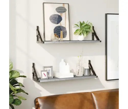 Seinariiulid 2 Tk, Hall Sonoma Tamm, 60X15X15,5 cm Tehispuit