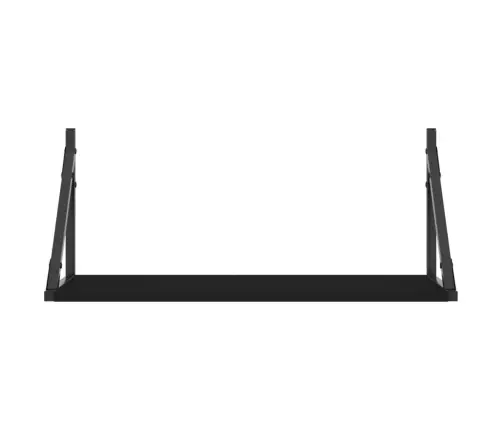 Sieninės Lentynos, 2Vnt., Juodos, 60X25X25,5cm Mediena