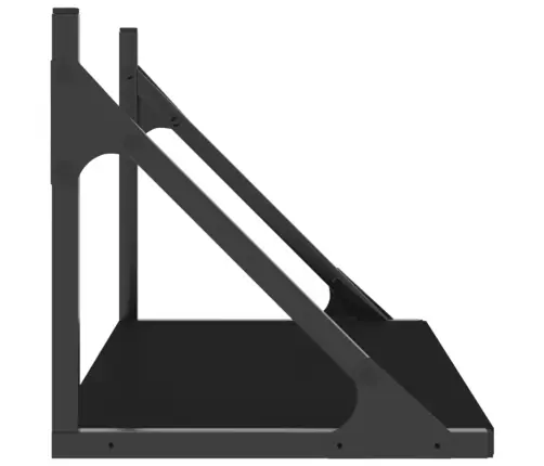 Sieninės Lentynos, 2Vnt., Juodos, 60X25X25,5cm Mediena