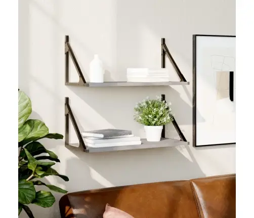 Seinariiulid 2 Tk, Hall Sonoma Tamm, 60X25X25,5 cm Tehispuit