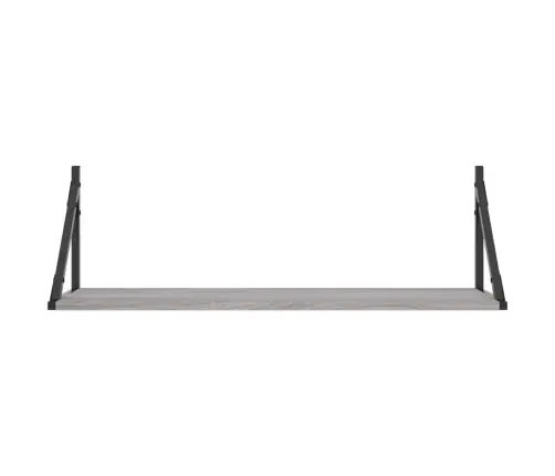 Sienas Plaukti, 2 Gb., Pelēki, 80X25X25,5 Cm, Inženierijas Koks Vidaxl