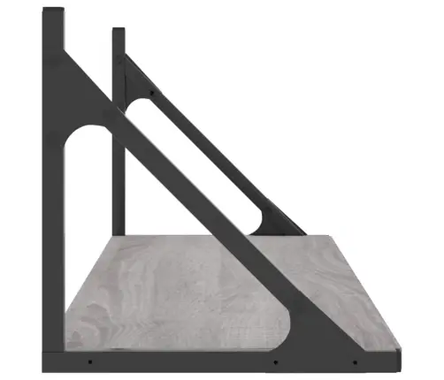 Sienas Plaukti, 2 Gb., Pelēki, 80X25X25,5 Cm, Inženierijas Koks Vidaxl