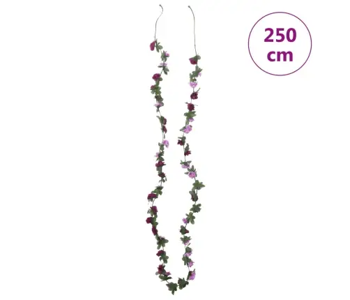 Ziemassvētku Ziedu Vītnes, 6 Gab., Pavasarīgi Violetas, 250 Cm Vidaxl