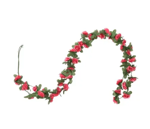 Ziemassvētku Ziedu Vītnes, 6 Gab., Sarkanas Rozes, 250 Cm Vidaxl