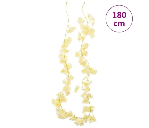 Ziemassvētku Ziedu Vītnes, 6 Gab., Šampanieša, 180 Cm Vidaxl