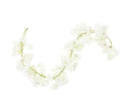 Ziemassvētku Ziedu Vītnes, 6 Gab., Baltas, 180 Cm Vidaxl