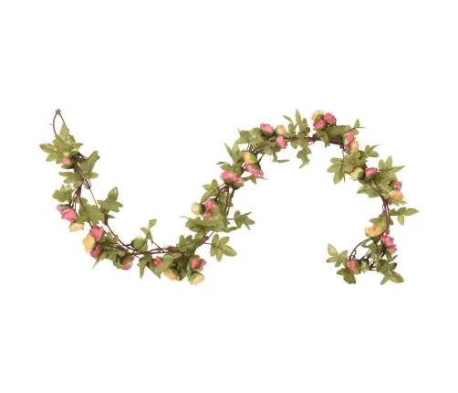 Ziemassvētku Ziedu Vītnes, 6 Gab., Baltas, 215 Cm Vidaxl