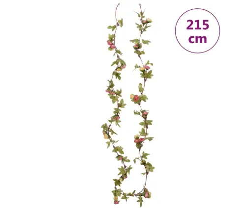 Ziemassvētku Ziedu Vītnes, 6 Gab., Baltas, 215 Cm Vidaxl