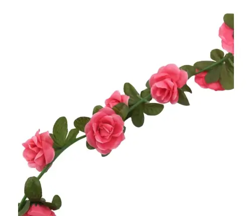 Ziemassvētku Ziedu Vītnes, 6 Gab., Sarkanrozā, 240 Cm Vidaxl