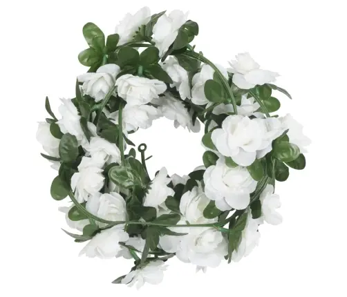 Ziemassvētku Ziedu Vītnes, 6 Gab., Baltas, 240 Cm Vidaxl