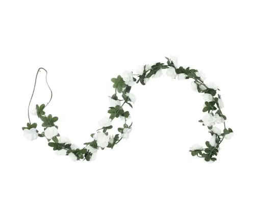 Ziemassvētku Ziedu Vītnes, 6 Gab., Baltas, 240 Cm Vidaxl