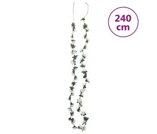 Ziemassvētku Ziedu Vītnes, 6 Gab., Baltas, 240 Cm Vidaxl