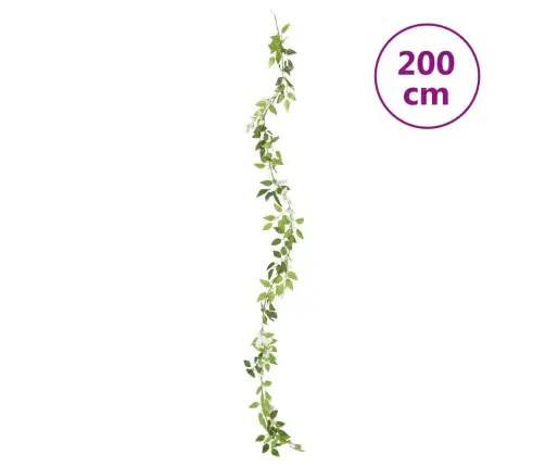 Ziemassvētku Ziedu Vītnes, 6 Gab., Baltas, 200 Cm Vidaxl