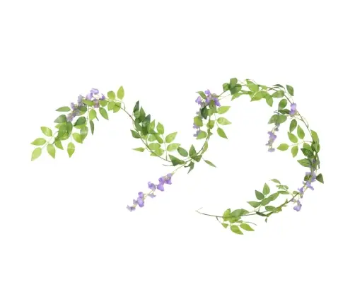 Ziemassvētku Ziedu Vītnes, 6 Gab., Violetas, 200 Cm Vidaxl