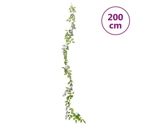 Ziemassvētku Ziedu Vītnes, 6 Gab., Violetas, 200 Cm Vidaxl