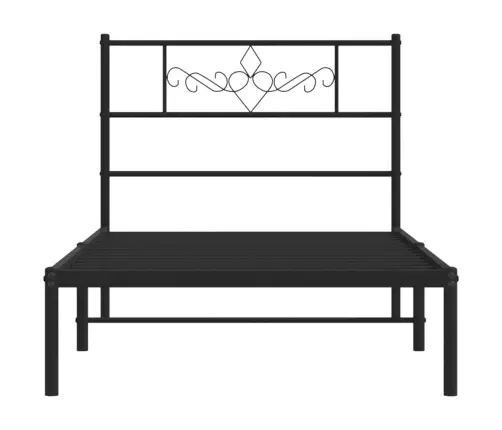 Metalinis Lovos Rėmas Su Galvūgaliu, Juodos Spalvos, 80X200Cm