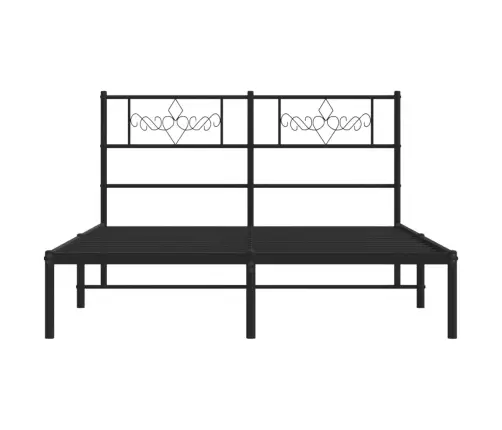 Gultas Rāmis Ar Galvgali, Melns Metāls, 120X190 Cm Vidaxl