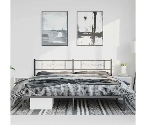 Metalinis Lovos Rėmas Su Galvūgaliu, Juodos Spalvos, 183X213Cm