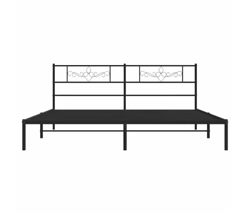 Gultas Rāmis Ar Galvgali, Melns Metāls, 193X203 Cm Vidaxl