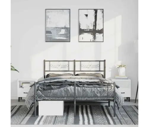 Lovos Rėmas Su Galvūgaliu/Kojūgaliu, Juodas, 135X190cm Metalas