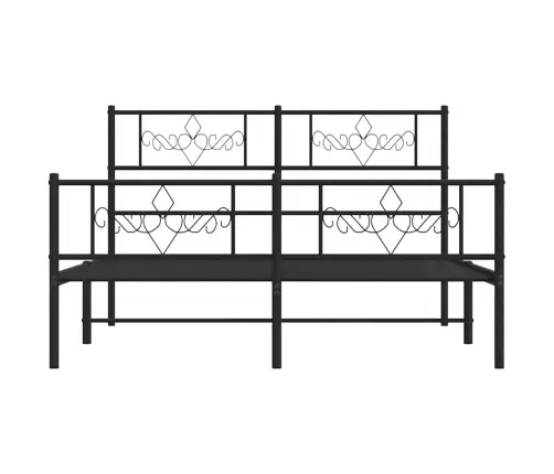 Lovos Rėmas Su Galvūgaliu/Kojūgaliu, Juodas, 135X190cm Metalas