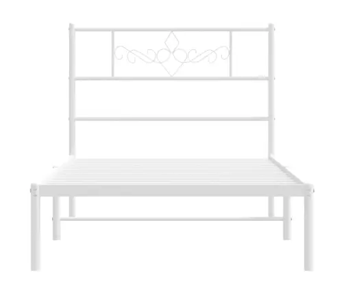 Gultas Rāmis Bez Matrača, Ar Galvgali, Balts Metāls, 75X190 Cm Vidaxl
