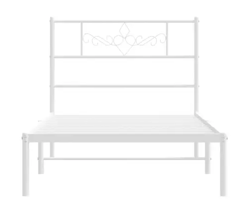 Metalinis Lovos Rėmas Su Galvūgaliu, Baltos Spalvos, 100X190Cm