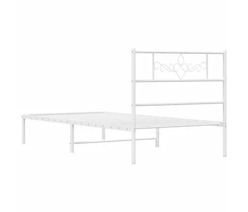 Metalinis Lovos Rėmas Su Galvūgaliu, Baltos Spalvos, 100X190Cm
