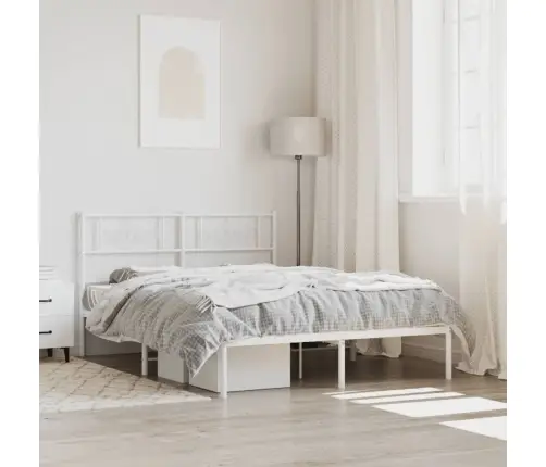 Metalinis Lovos Rėmas Su Galvūgaliu, Baltos Spalvos, 120X190Cm