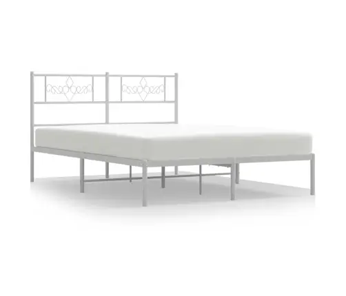 Metallist Voodiraam Peatsiga, Valge, 120 X 200 Cm