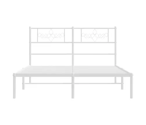 Metallist Voodiraam Peatsiga, Valge, 120 X 200 Cm