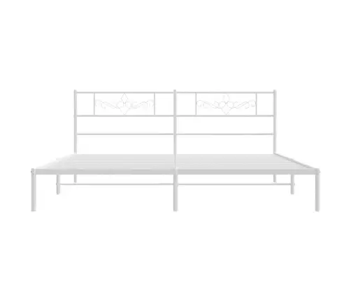 Gultas Rāmis Ar Galvgali, Balts Metāls, 183X213 Cm Vidaxl