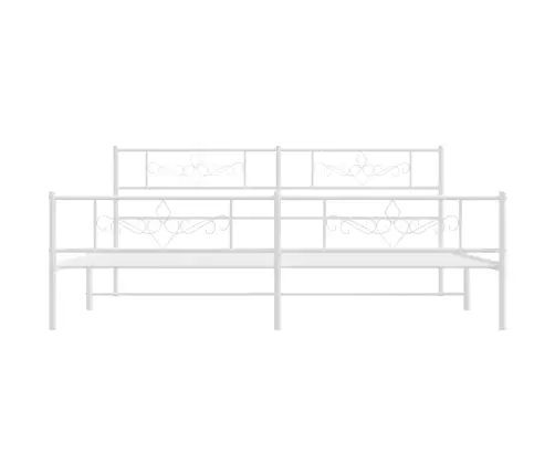 Gultas Rāmis Ar Galvgali Un Kājgali, Balts Metāls, 193X203 Cm Vidaxl
