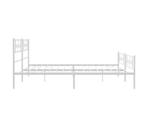 Gultas Rāmis Ar Galvgali Un Kājgali, Balts Metāls, 193X203 Cm Vidaxl