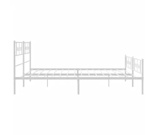 Gultas Rāmis Ar Galvgali Un Kājgali, Balts Metāls, 200X200 Cm Vidaxl