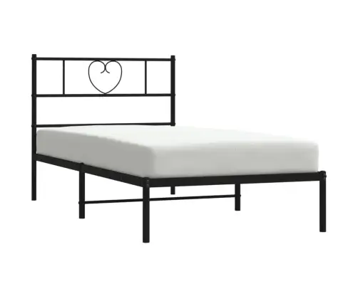 Metalinis Lovos Rėmas Su Galvūgaliu, Juodos Spalvos, 90X190Cm
