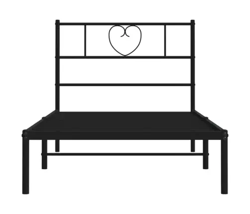 Metalinis Lovos Rėmas Su Galvūgaliu, Juodos Spalvos, 90X190Cm