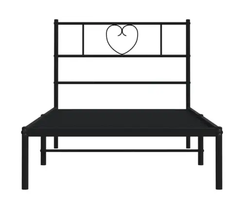 Gultas Rāmis Ar Galvgali, Melns Metāls, 90X200 Cm Vidaxl