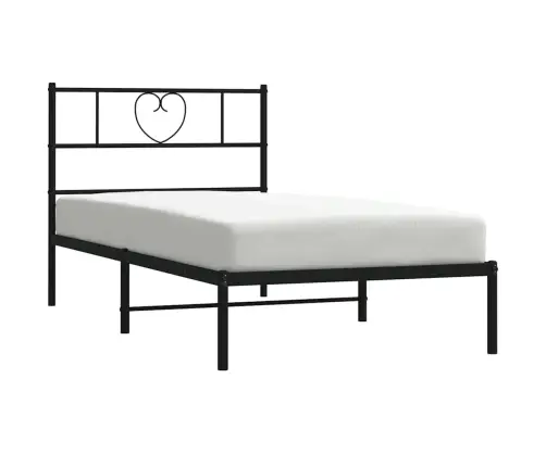 Metallist Voodiraam Peatsiga, Must, 100X200 Cm