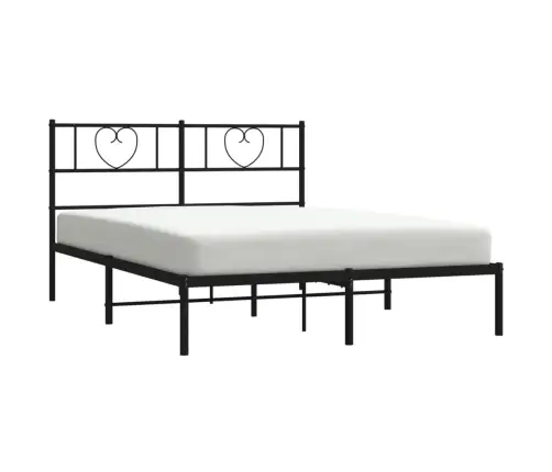 Gultas Rāmis Ar Galvgali, Melns Metāls, 120X200 Cm Vidaxl